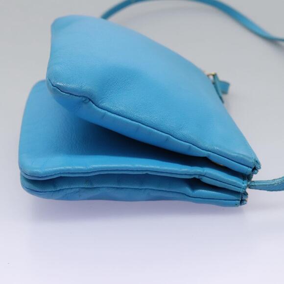 CELINE Trio Small Shoulder Bag Leather Blue Gold - Picture 5 of 13